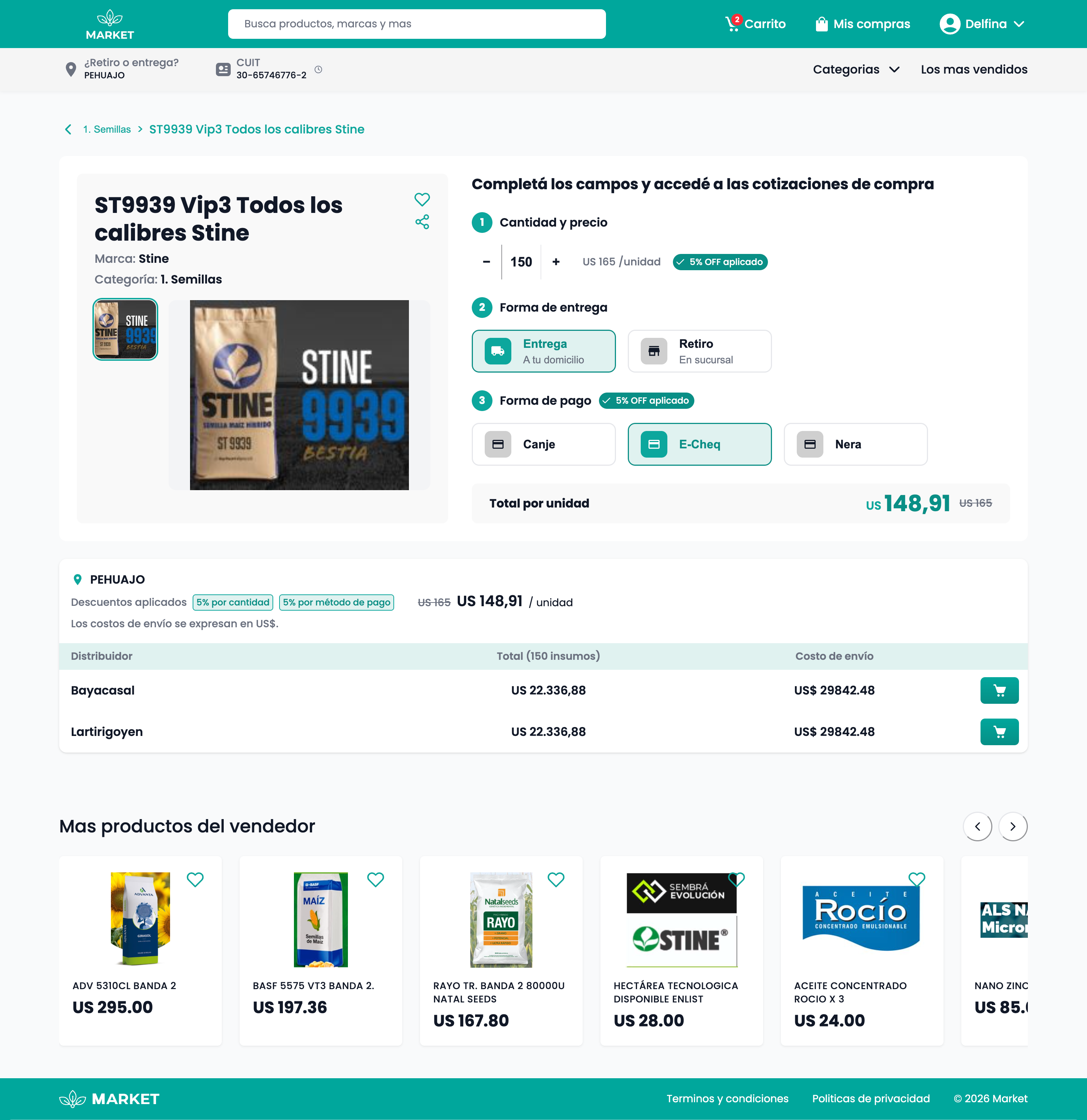Distribuidores visibles - Market